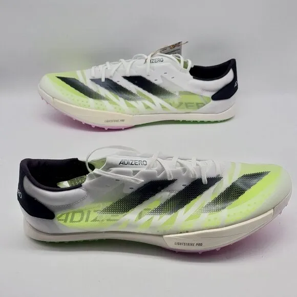 Adidas Adizero Ambition Track Spikes Running Shoes White Mens Size 13 IE5486