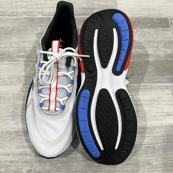 Adidas AlphaBounce   White Silver Red Blue Running Shoes HP6139 Men Size 10 NEW‎