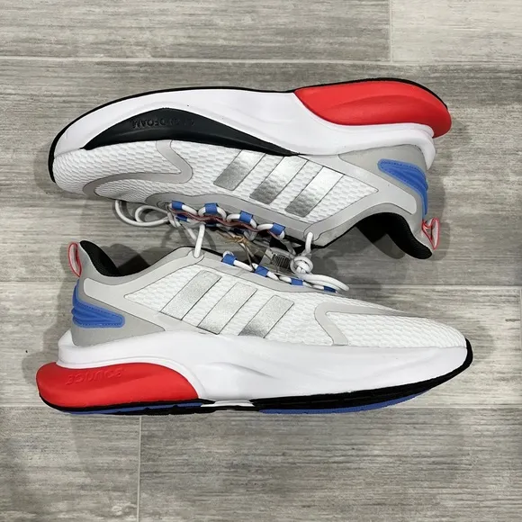 Adidas AlphaBounce   White Silver Red Blue Running Shoes HP6139 Men Size 10 NEW‎