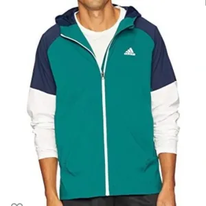 Adidas Color block Zip Up Windbreaker Hoodie Men’s Size 2XL