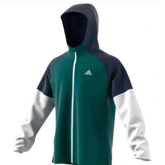 Adidas Color block Zip Up Windbreaker Hoodie Men’s Size 2XL