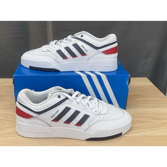 adidas Men’s Drop Step Low Shoes White/Grey/Red Size 11.5