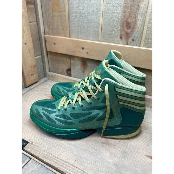 Adidas Mens Size 12 Sprint Web Adizero Green NO INSOLES - Rare Basketball Shoes