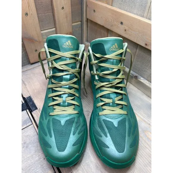Adidas Mens Size 12 Sprint Web Adizero Green NO INSOLES - Rare Basketball Shoes
