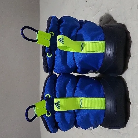 Adidas Monofit Kids Blue and Neon Green Shoes/Boots Slip In Sixe 9 5 K