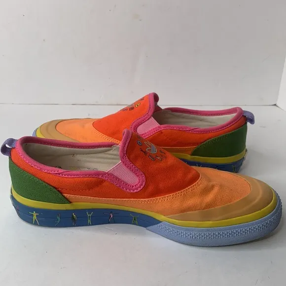 Adidas Nizzo Rainbow ‘Love Unites’ canvas slip-on sneakers Men’s 8 Women’s 10