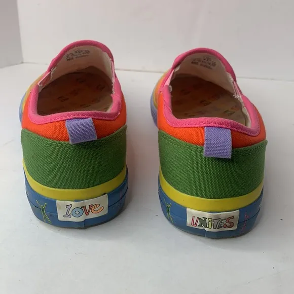 Adidas Nizzo Rainbow ‘Love Unites’ canvas slip-on sneakers Men’s 8 Women’s 10