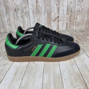 Adidas Samba Vegan Shoes Black Green Gum Sole Sneakers HQ7035 Size 11