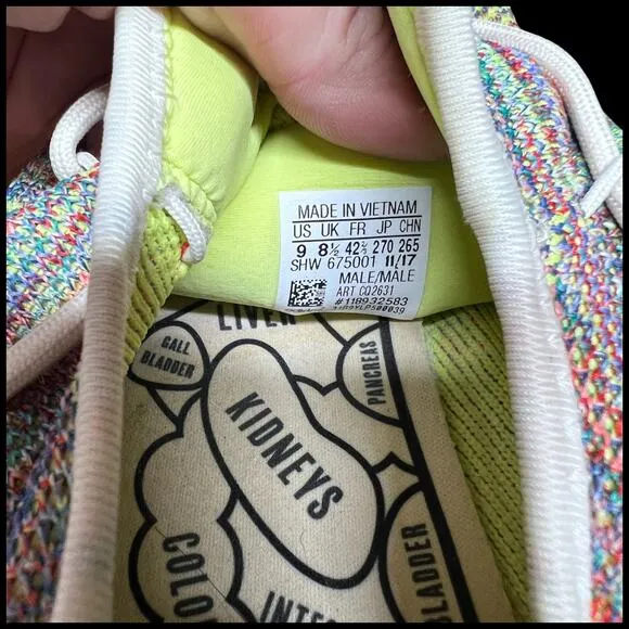 ADIDAS Tennis Hu Pharrell Holi Men's 9 Multi-Color Primeknit Sneakers Shoes