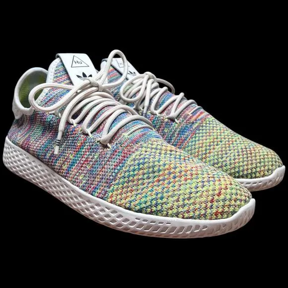 ADIDAS Tennis Hu Pharrell Holi Men's 9 Multi-Color Primeknit Sneakers Shoes