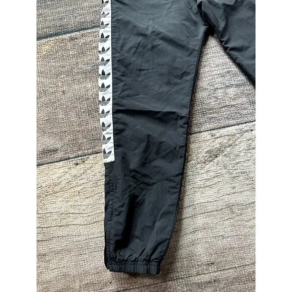 Adidas TNT Tape Wind Track Pants BS4662 Medium Black Lined Trefoil Logo