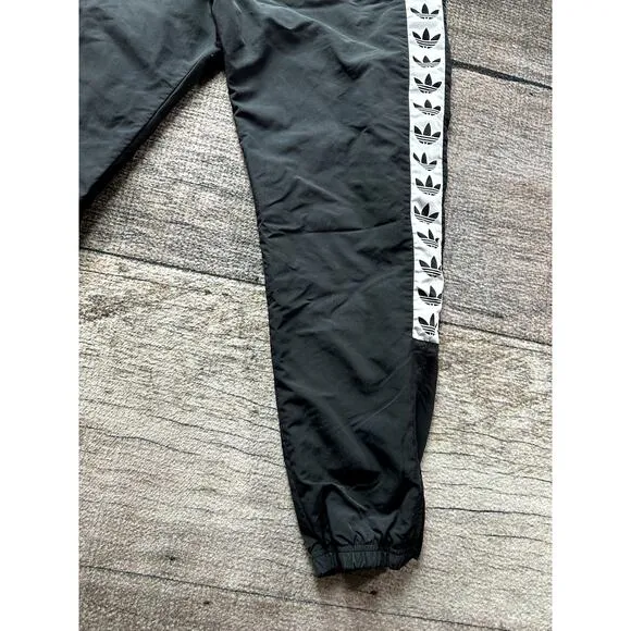 Adidas TNT Tape Wind Track Pants BS4662 Medium Black Lined Trefoil Logo