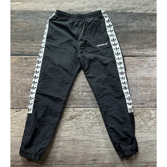 Adidas TNT Tape Wind Track Pants BS4662 Medium Black Lined Trefoil Logo
