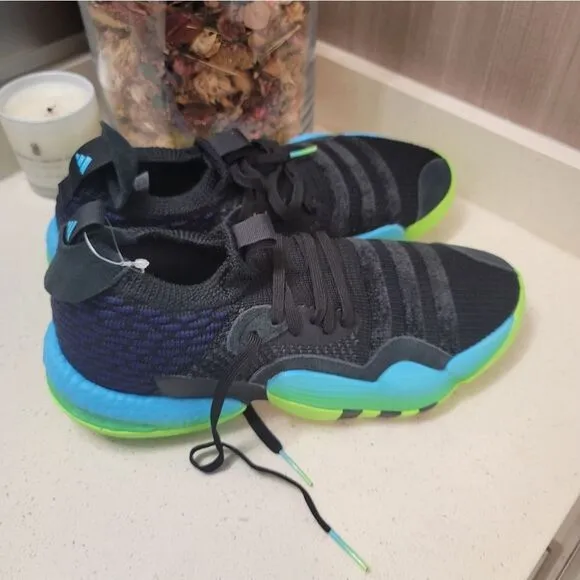 adidas Trae Young 2 Black Blue Green H06473 Basketball Sneaker Shoes Sz 12 New