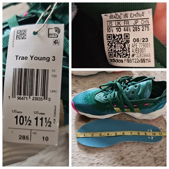 Adidas Trae Young 3 &quot;96 Olympics&quot; Men Basketball Multicolor Shoes Size 10.5 NEW