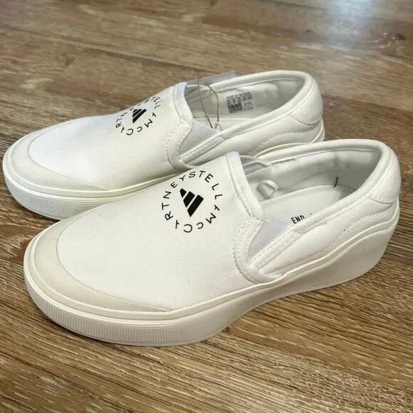 Adidas x Stella McCartney Collab  Court Slip On Canvas Sneakers M 6.5 W 8 NWT