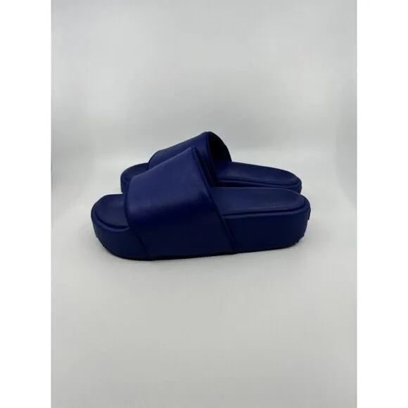 Adidas Y-3 Yohji Yamamoto Platform Logo Slides Ink Blue Women's Size 7.5 Mens 6