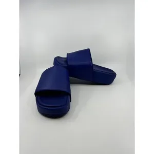 Adidas Y-3 Yohji Yamamoto Platform Logo Slides Ink Blue Women's Size 7.5 Mens 6