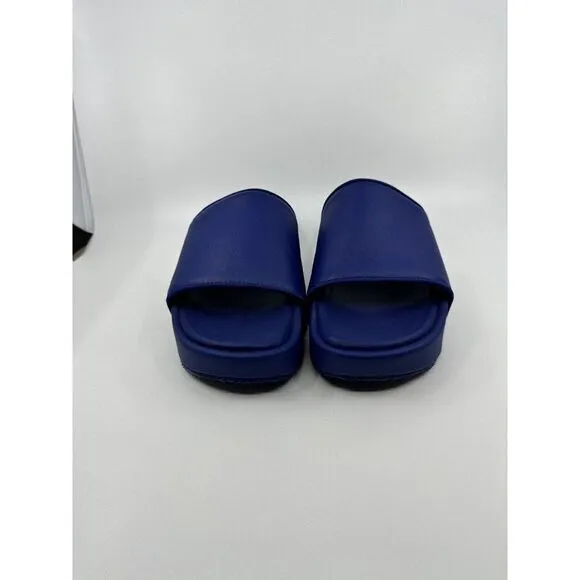 Adidas Y-3 Yohji Yamamoto Platform Logo Slides Ink Blue Women's Size 7.5 Mens 6