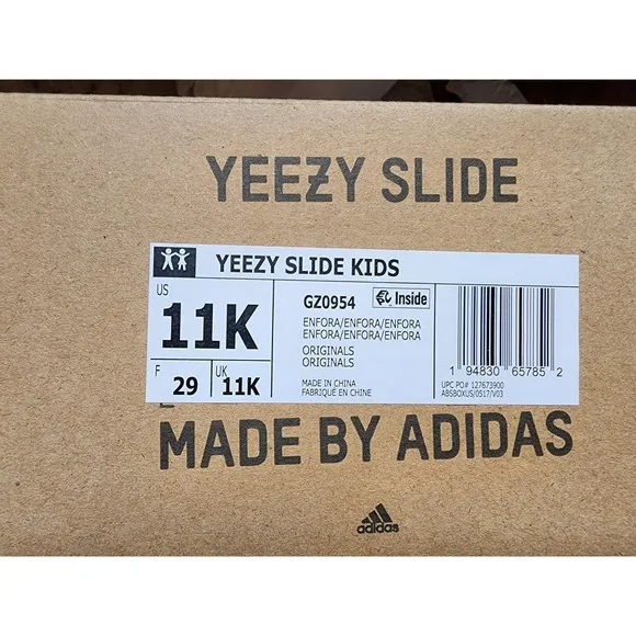 Adidas Yeezy Slide Orange Enflame Kids Size 11K BRAND NEW Rare Eu29 Gz0954