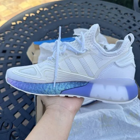 Adidas ZX 2K Boost White Boost Blue Violet Men's Athletic Shoes FV2928