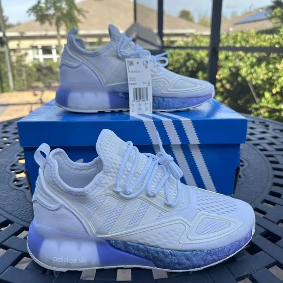 Adidas ZX 2K Boost White Boost Blue Violet Men's Athletic Shoes FV2928