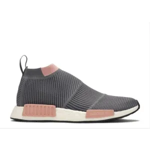 Adidas NMD CS1 Primeknit Boost Slip On Laceless Sneaker in Gray Trace Pink