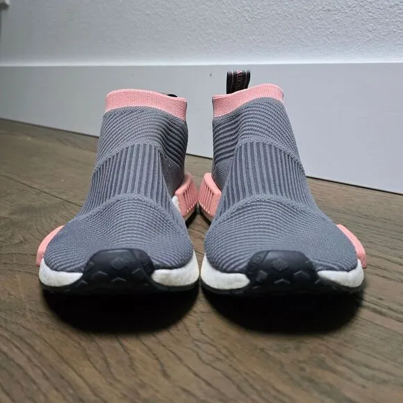 Adidas NMD CS1 Primeknit Boost Slip On Laceless Sneaker in Gray Trace Pink