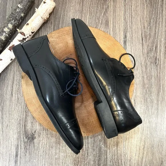 *AE by Allen Edmonds | Back Bay Leather Captoe Oxfords in Black Size 10D