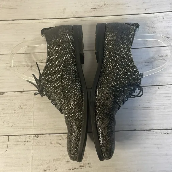AGL Black and White Leather Lace Up Oxfords