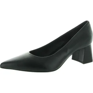 AGL Womens Tracy Black Leather Block Heels New