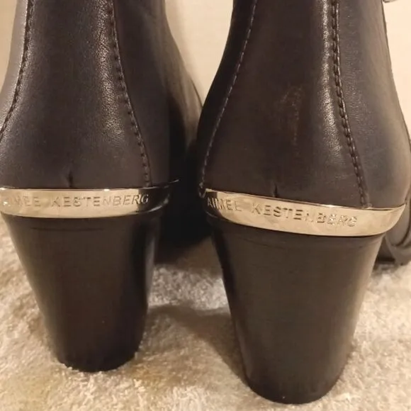 Aimee Kestenberg Dark Gray Leather Ankle Boots sz 6