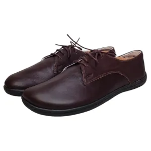 Aintap Women's Brown Handmade Leather Flat Lace Up Oxfords Size 10