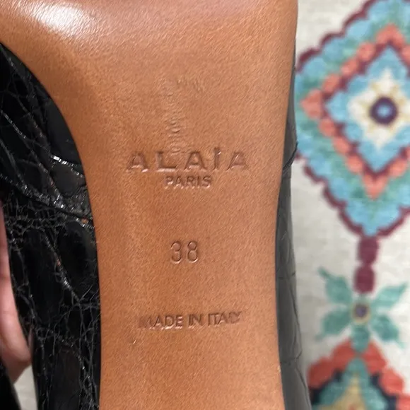 Alaia Open Toe Croc pumps