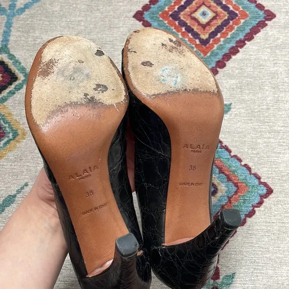 Alaia Open Toe Croc pumps