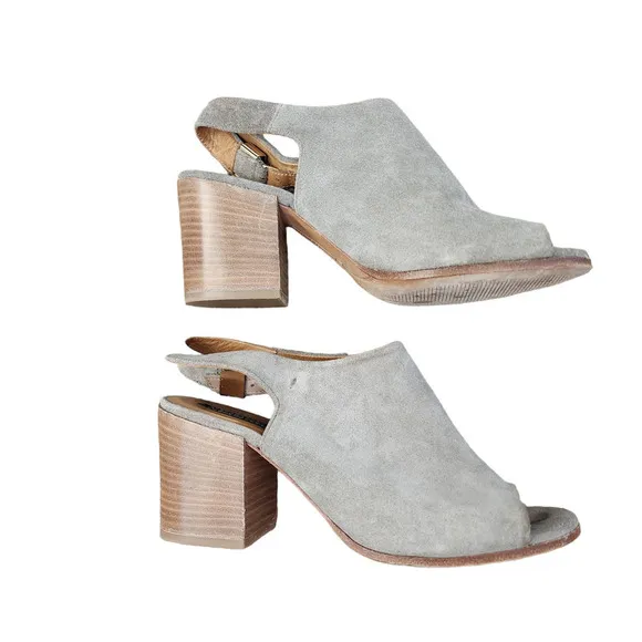 Alberto Fermani US Size 6.5 EU Size 37 Suede Open Toe Heels