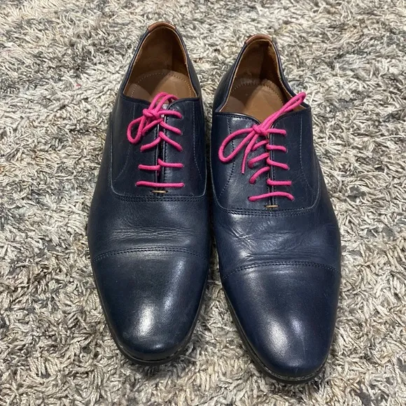 Aldo navy blue leather men’s oxfords sz 10