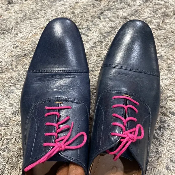 Aldo navy blue leather men’s oxfords sz 10