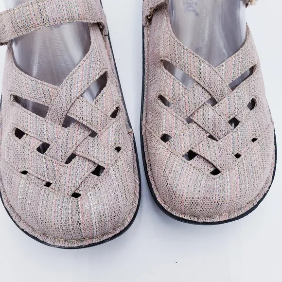 Alegria Freesia Clog Mule Sandal Pink Pastel Shimmer Leather Size EU 40/ US 10