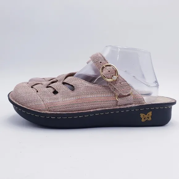 Alegria Freesia Clog Mule Sandal Pink Pastel Shimmer Leather Size EU 40/ US 10