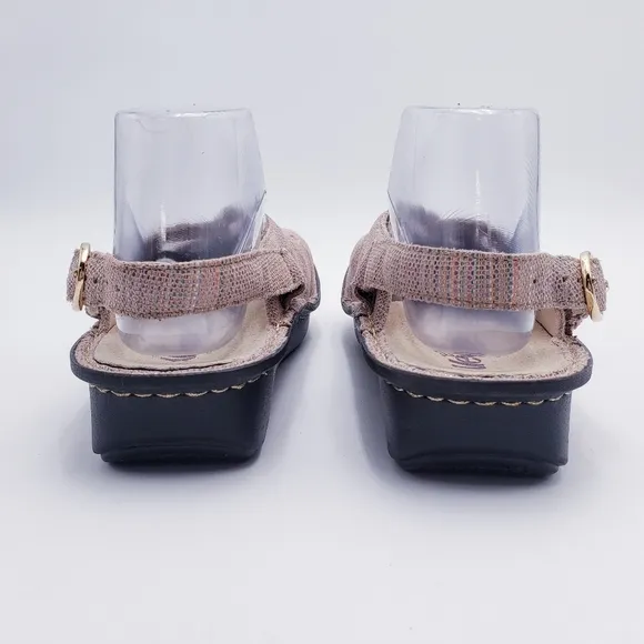 Alegria Freesia Clog Mule Sandal Pink Pastel Shimmer Leather Size EU 40/ US 10