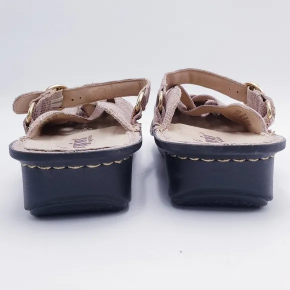 Alegria Freesia Clog Mule Sandal Pink Pastel Shimmer Leather Size EU 40/ US 10
