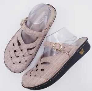 Alegria Freesia Clog Mule Sandal Pink Pastel Shimmer Leather Size EU 40/ US 10