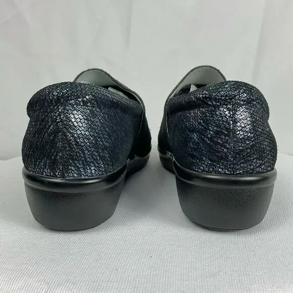 Alegria Lauryn Black Shoes Sz 38 US 8 - 8.5 Slip On Comfort Sparkle Cosmos Clogs