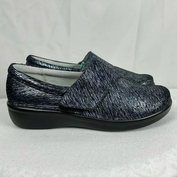 Alegria Lauryn Black Shoes Sz 38 US 8 - 8.5 Slip On Comfort Sparkle Cosmos Clogs