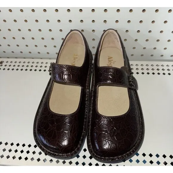 Alegria Paloma Flutter Choco Womens Mary Jane Nursing Work Clogs Size EU 39 US 9
