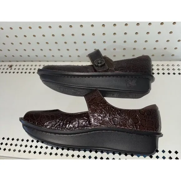 Alegria Paloma Flutter Choco Womens Mary Jane Nursing Work Clogs Size EU 39 US 9