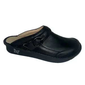 Alegria Seville 601 Black Oiled Leather Slip-On Clogs Size 40/9.5-10 Buckle