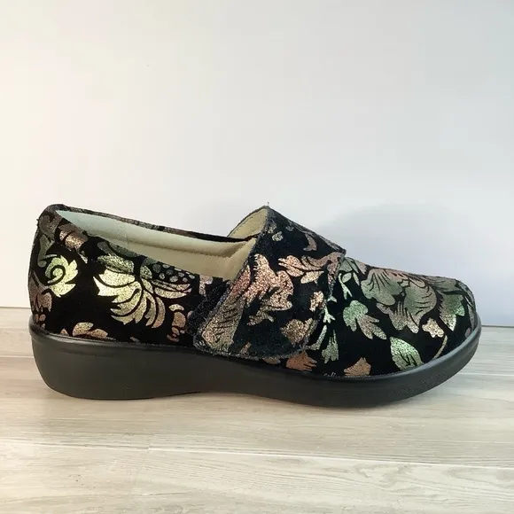 ALEGRIA Women Leather Lauryn Clog Loafer Slip On Shoe Lightweight Adjustable