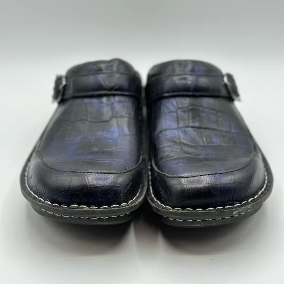 Alegria Women's Seville Clog Blue Croc Leather